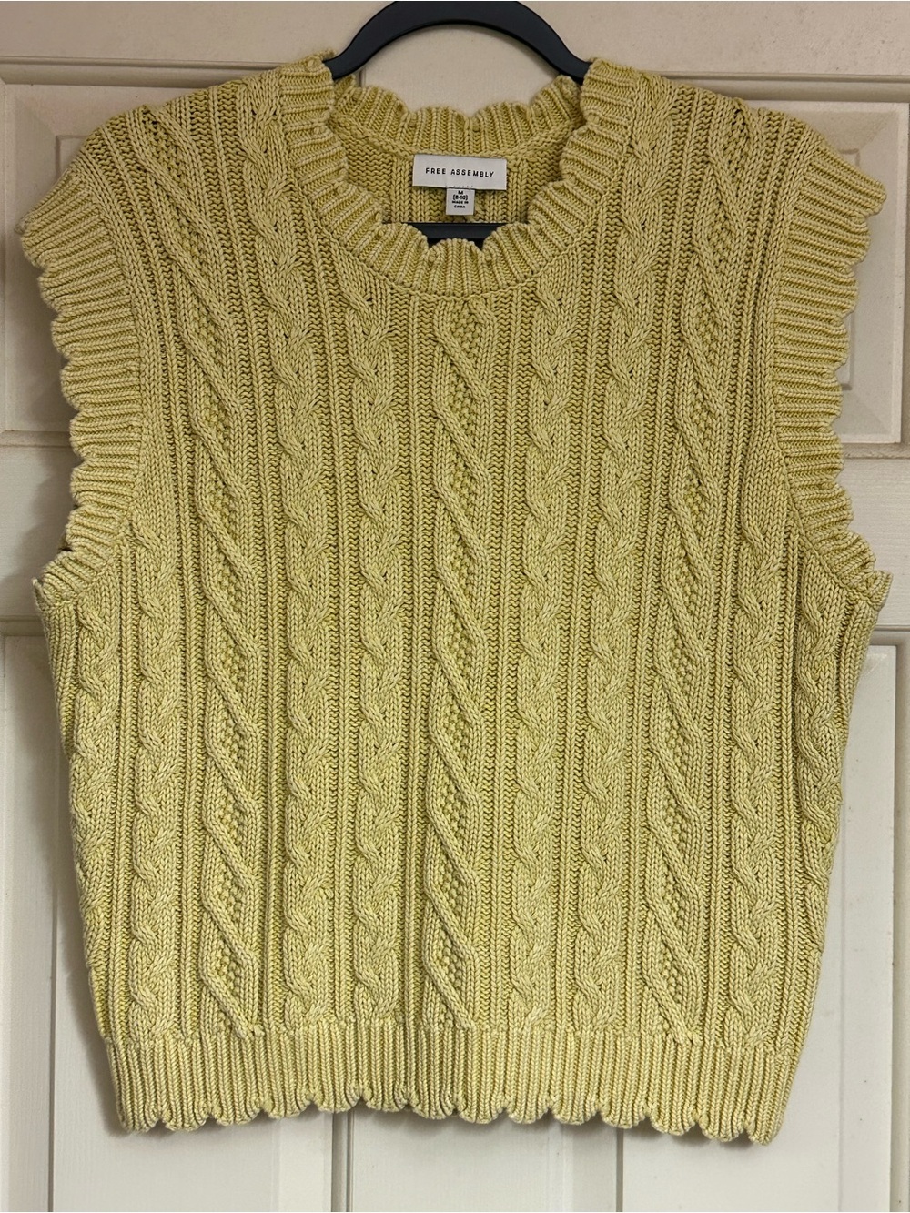 Free Assembly: NWOT Yellow Cable Knit Sleeveless Sweater Vest